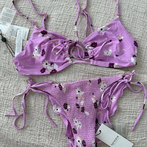 Bond Eye Tied to It Crop & Mena Tie Side Brief in Sugar Magnolia Print